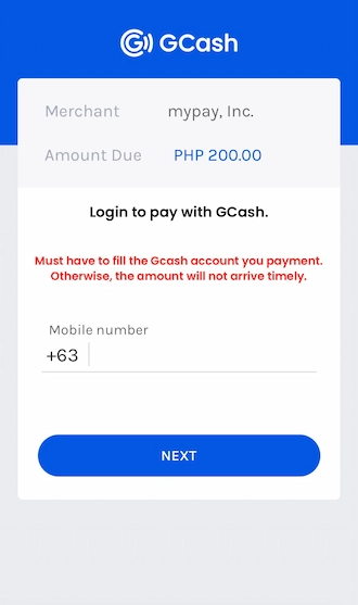 Step 4: Log in to your GCash account.